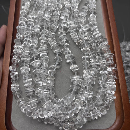 Natürlicher Bergkristall Nugget Perlen für DIY Schmuck, handpolierte Kristallchips, große unregelmäßige Edelstein Strang 38cm