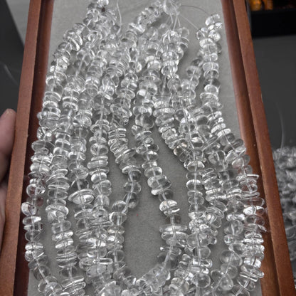 Natürlicher Bergkristall Nugget Perlen für DIY Schmuck, handpolierte Kristallchips, große unregelmäßige Edelstein Strang 38cm