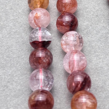 Strawberry Quartz Edelstein Perlenkette für DIY Schmuckherstellung, Rote Runde Perlen, Polierte Kugeln, Chunky Beads ca. 38cm