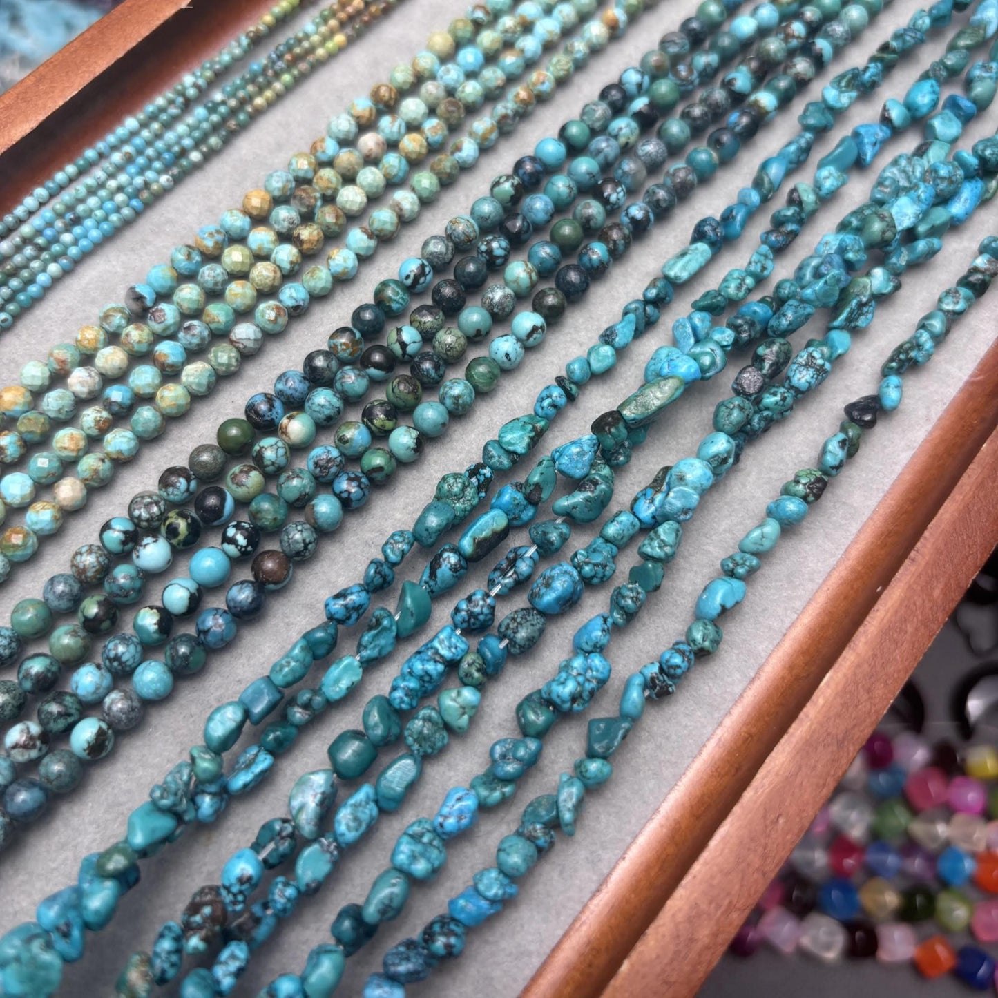 Natürliche Türkis Perlen für DIY Schmuck, Gemischte Formen, Polierte Edelsteine für Armbänder, Halsketten und Ohrringe – Strang ca. 38cm