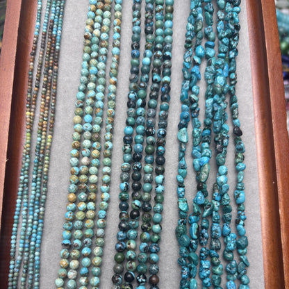 Natürliche Türkis Perlen für DIY Schmuck, Gemischte Formen, Polierte Edelsteine für Armbänder, Halsketten und Ohrringe – Strang ca. 38cm