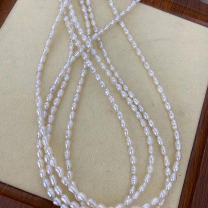 Natural White Freshwater Pearl Beads for Jewelry Making DIY Craft, Irregular Baroque Loose Pearls, Rice Shape, Small Oval Gemstone Beads