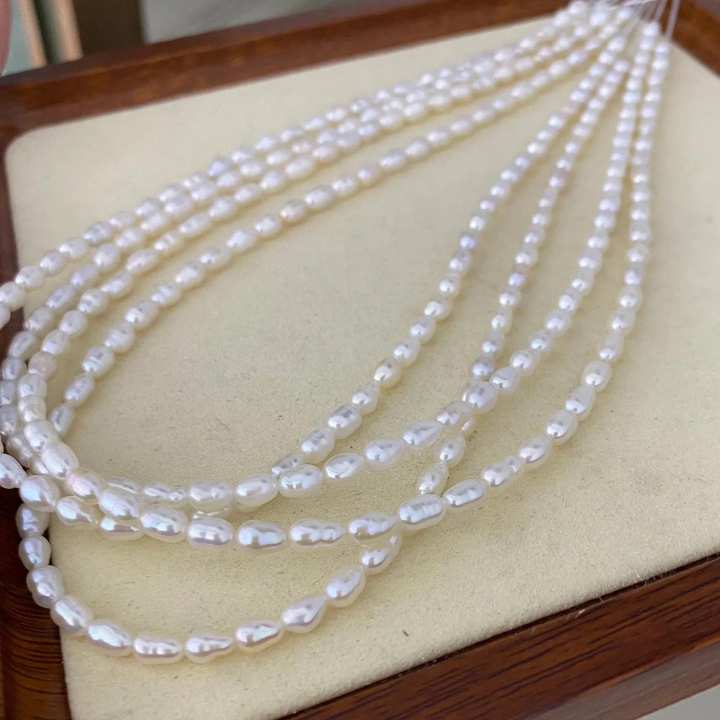 Natural White Freshwater Pearl Beads for Jewelry Making DIY Craft, Irregular Baroque Loose Pearls, Rice Shape, Small Oval Gemstone Beads
