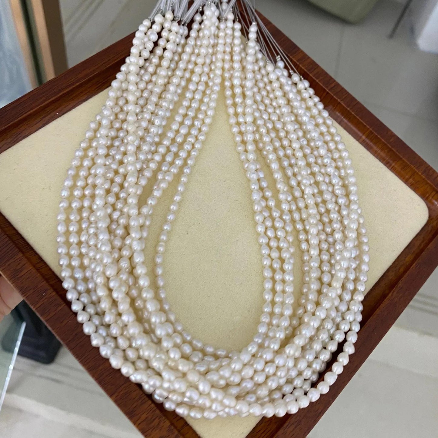 Natural Baroque Freshwater Pearl Beads Strand for Jewelry Making, Irregular White Rice Drop Pearls DIY Craft Supplies, Chunky Nugget Style