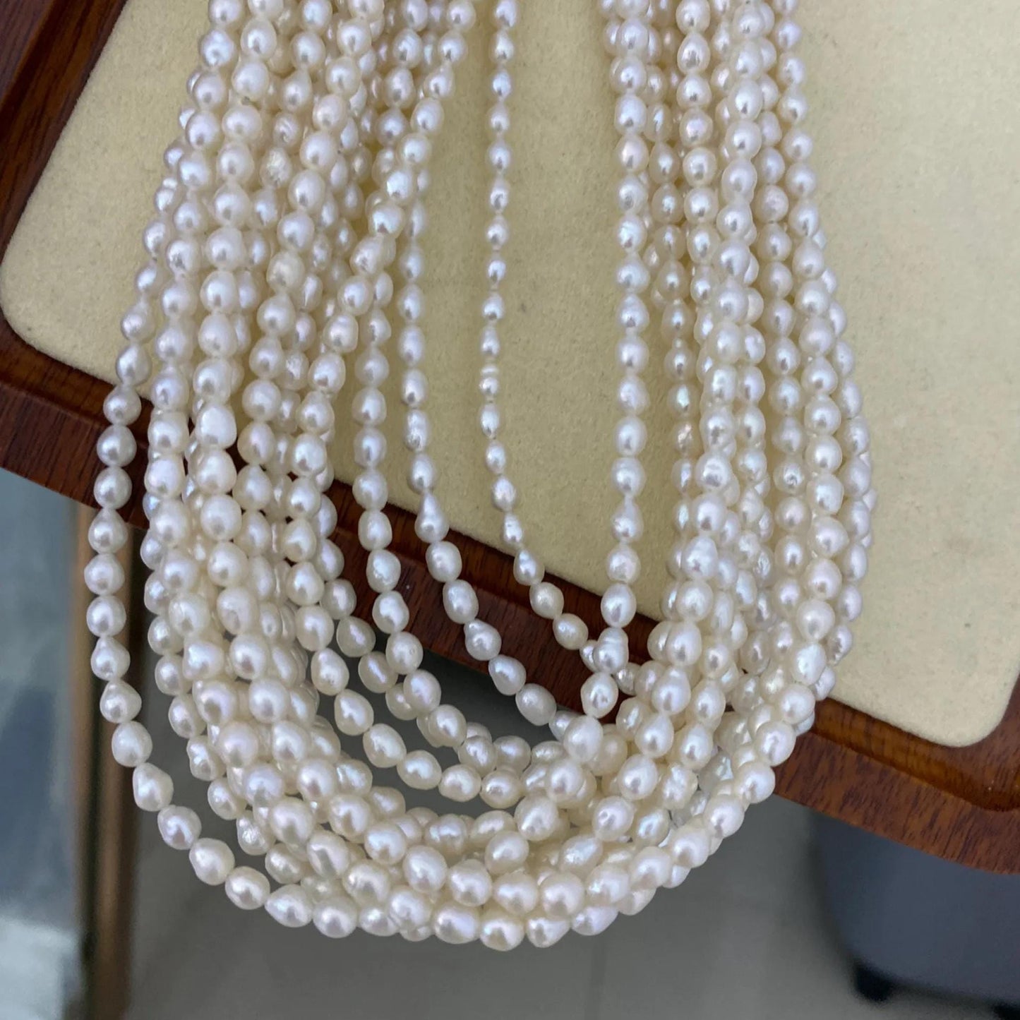 Natural Baroque Freshwater Pearl Beads Strand for Jewelry Making, Irregular White Rice Drop Pearls DIY Craft Supplies, Chunky Nugget Style