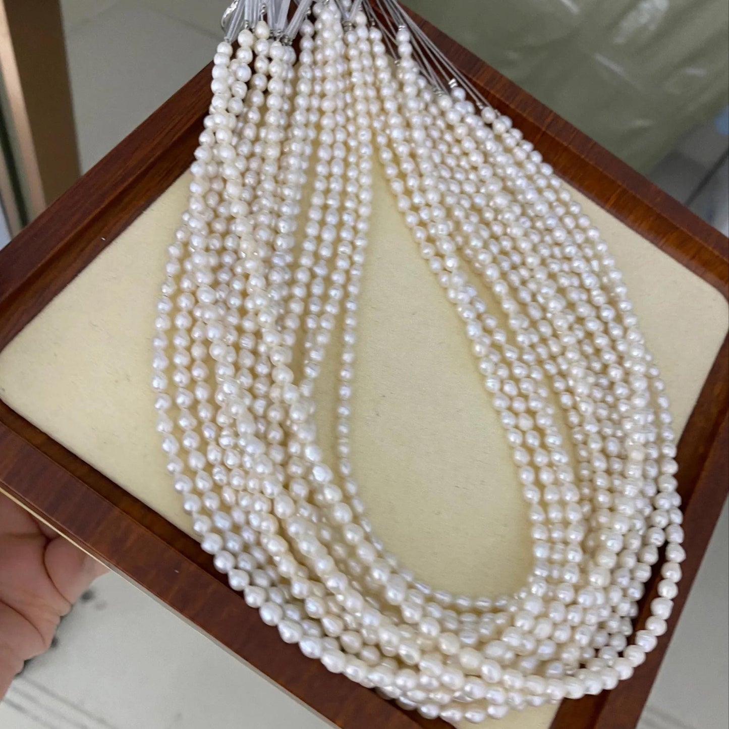 Natural Baroque Freshwater Pearl Beads Strand for Jewelry Making, Irregular White Rice Drop Pearls DIY Craft Supplies, Chunky Nugget Style