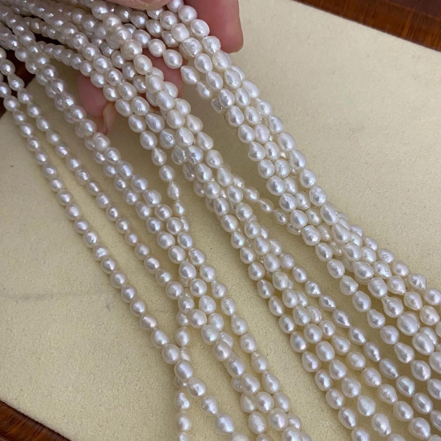 Natural Baroque Freshwater Pearl Beads Strand for Jewelry Making, Irregular White Rice Drop Pearls DIY Craft Supplies, Chunky Nugget Style