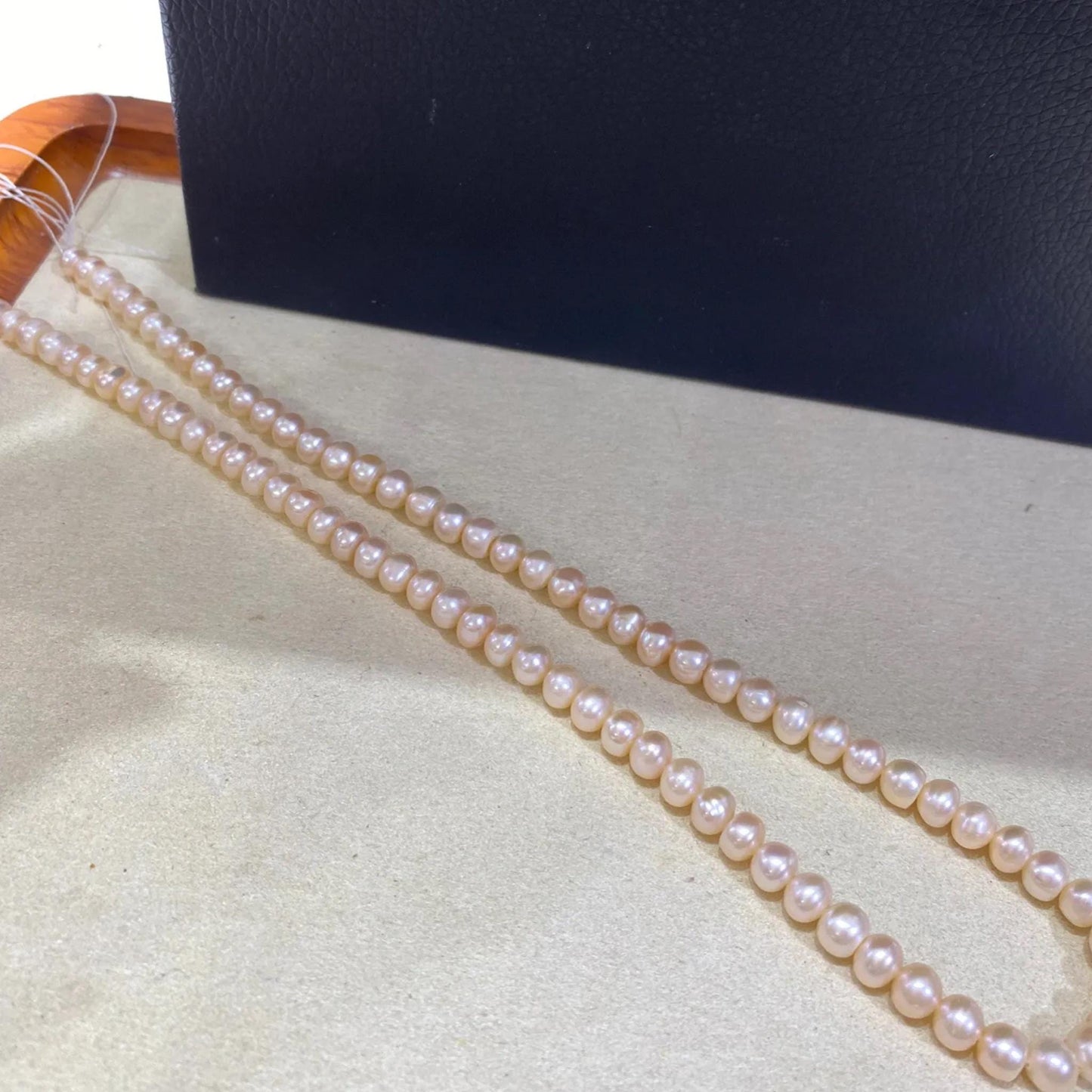 Natürliche Süßwasserperlen Strang für Schmuckherstellung, Barock Oval Perlen in Pfirsich Orange, DIY Schmuck Zubehör kleine Beads