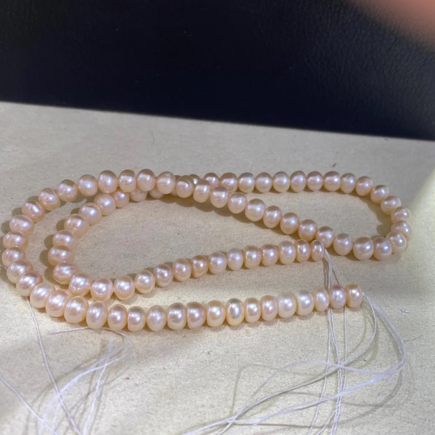 Natürliche Süßwasserperlen Strang für Schmuckherstellung, Barock Oval Perlen in Pfirsich Orange, DIY Schmuck Zubehör kleine Beads