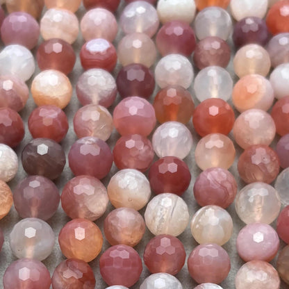 Natürliche Sonnenstein Facettierte Rundperlen Strang, Funkelnde Orange Edelsteinperlen, Heilsteine DIY Schmuckzubehör für Armbänder Ketten