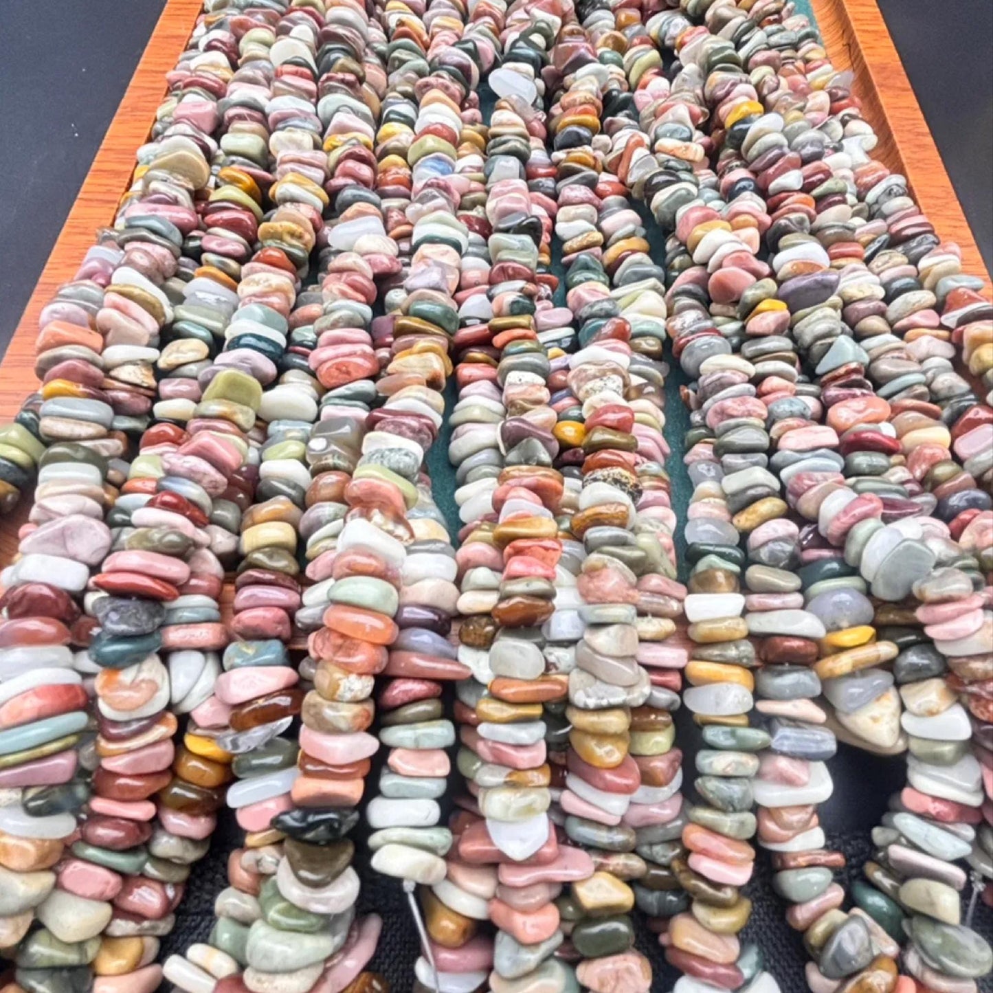 Natürliche Alxa Achat Perlen, bunte freie Scheiben Nuggets, seitlich gebohrte Chips, glatt polierte Edelsteine, DIY Schmuckherstellung