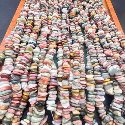 Natürliche Alxa Achat Perlen, bunte freie Scheiben Nuggets, seitlich gebohrte Chips, glatt polierte Edelsteine, DIY Schmuckherstellung