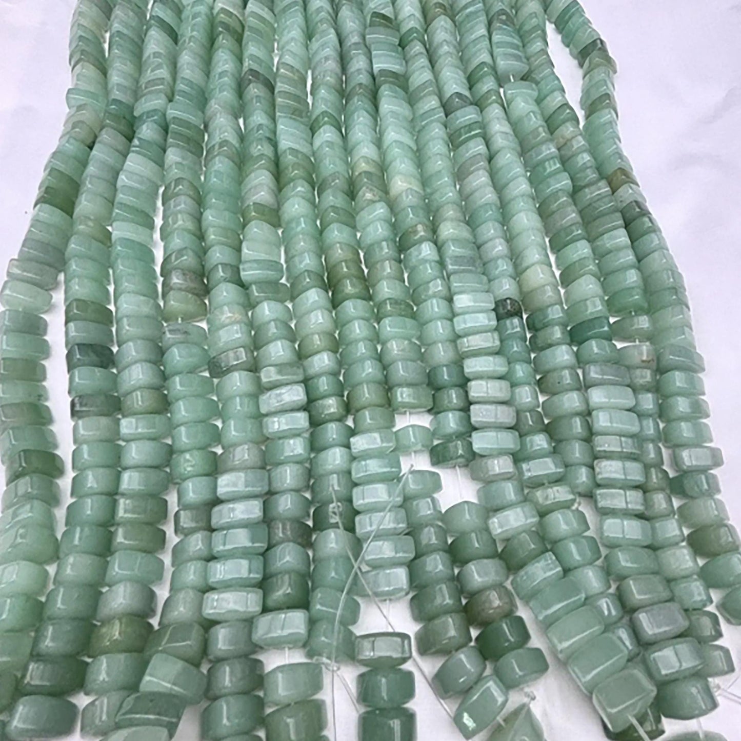 Grüne Aventurin Spacer Beads – Natürliche runde Scheibenperlen für Schmuckherstellung – Glatt poliert, DIY Halbedelstein