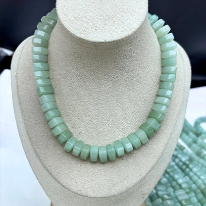 Grüne Aventurin Spacer Beads – Natürliche runde Scheibenperlen für Schmuckherstellung – Glatt poliert, DIY Halbedelstein