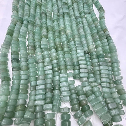 Grüne Aventurin Spacer Beads – Natürliche runde Scheibenperlen für Schmuckherstellung – Glatt poliert, DIY Halbedelstein