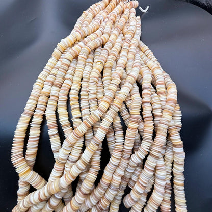 Natürliche Muschel Heishi Perlen, flache Scheiben Spacer, ultra dünne Boho Beads für DIY Schmuckherstellung, Strand Stil Perlenset