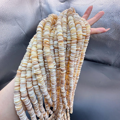 Natürliche Muschel Heishi Perlen, flache Scheiben Spacer, ultra dünne Boho Beads für DIY Schmuckherstellung, Strand Stil Perlenset