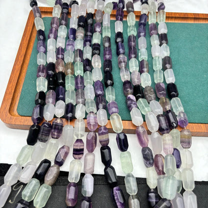 Natürliche gemischte Edelstein Röhrenperlen, polierte Kristall Nuggets für DIY Schmuckherstellung, bunte Heilsteine Strang 38cm gebohrt