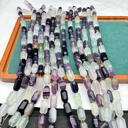 Natürliche gemischte Edelstein Röhrenperlen, polierte Kristall Nuggets für DIY Schmuckherstellung, bunte Heilsteine Strang 38cm gebohrt
