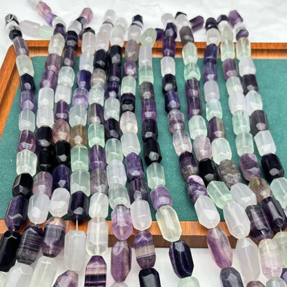 Natürliche gemischte Edelstein Röhrenperlen, polierte Kristall Nuggets für DIY Schmuckherstellung, bunte Heilsteine Strang 38cm gebohrt