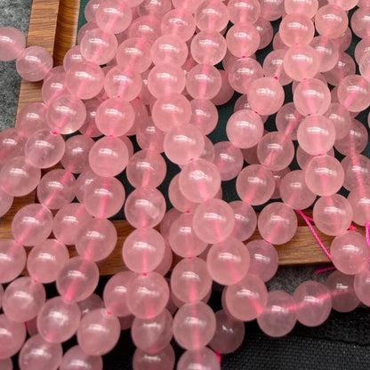 Sanfte rosa Rosenquarz Perlen für DIY-Schmuck – Runde Edelsteinperlen poliert, ideal für Armbänder, Halsketten, romantische Designs