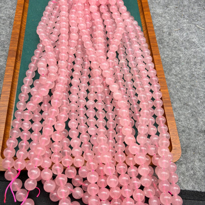 Sanfte rosa Rosenquarz Perlen für DIY-Schmuck – Runde Edelsteinperlen poliert, ideal für Armbänder, Halsketten, romantische Designs