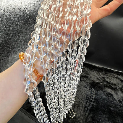 Natürliche klare Quarz-Tropfenperlen – Polierte Kristallperlen für DIY-Schmuck, Ohrringe, Ketten & Armbänder, Tropfenform ca. 11×16mm