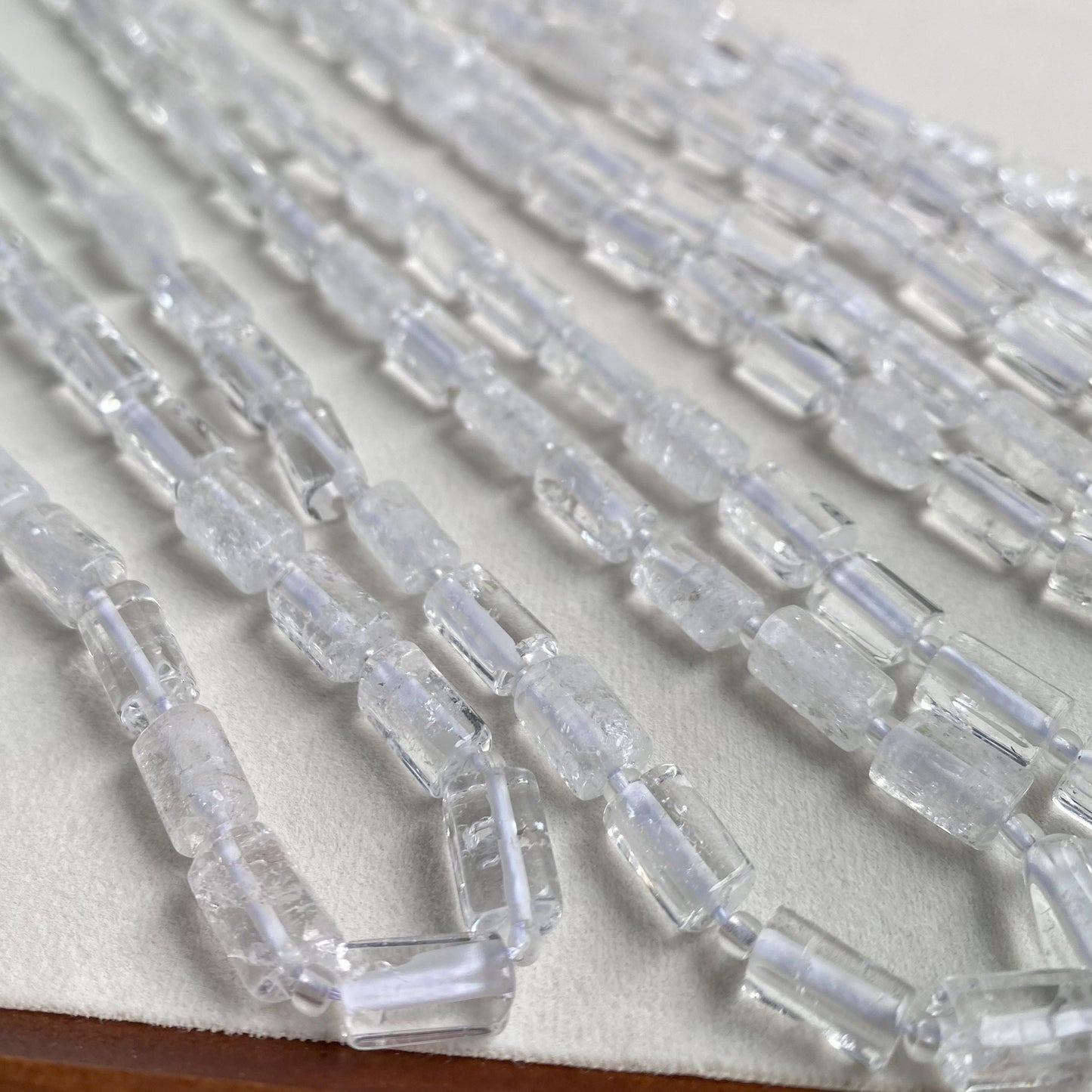 Transparente Kristallperlen 6x10mm, Naturstein Zylinder Perlen für DIY Schmuck, Weißer Quarz Bastelperlen für Armband & Kette