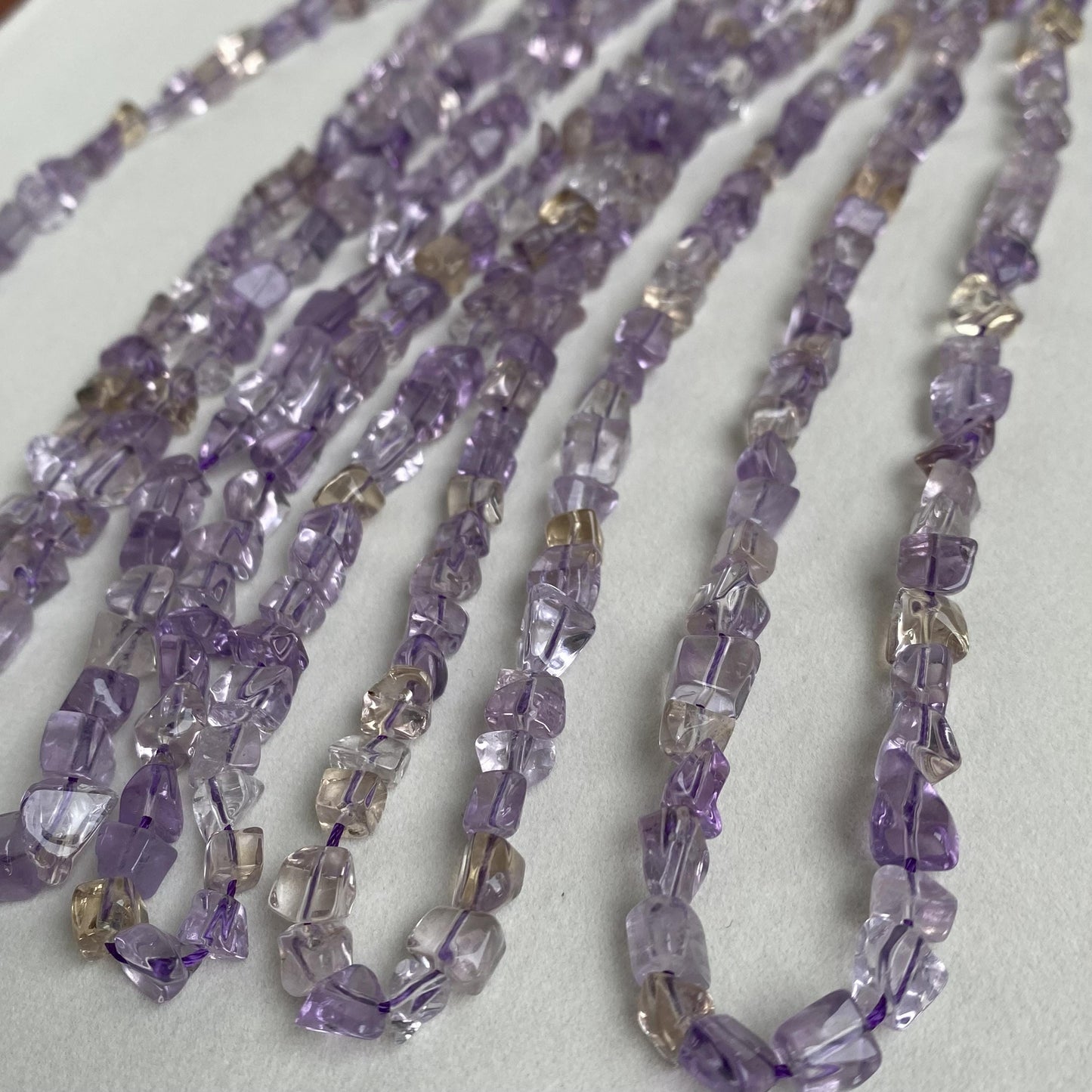 Ametrin Chips Perlen Naturstein Amethyst Edelstein DIY Schmuckherstellung Boho Bastelperlen Heilstein für Armband Kette