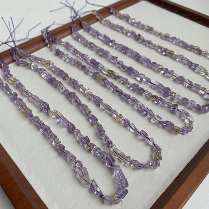Ametrin Chips Perlen Naturstein Amethyst Edelstein DIY Schmuckherstellung Boho Bastelperlen Heilstein für Armband Kette