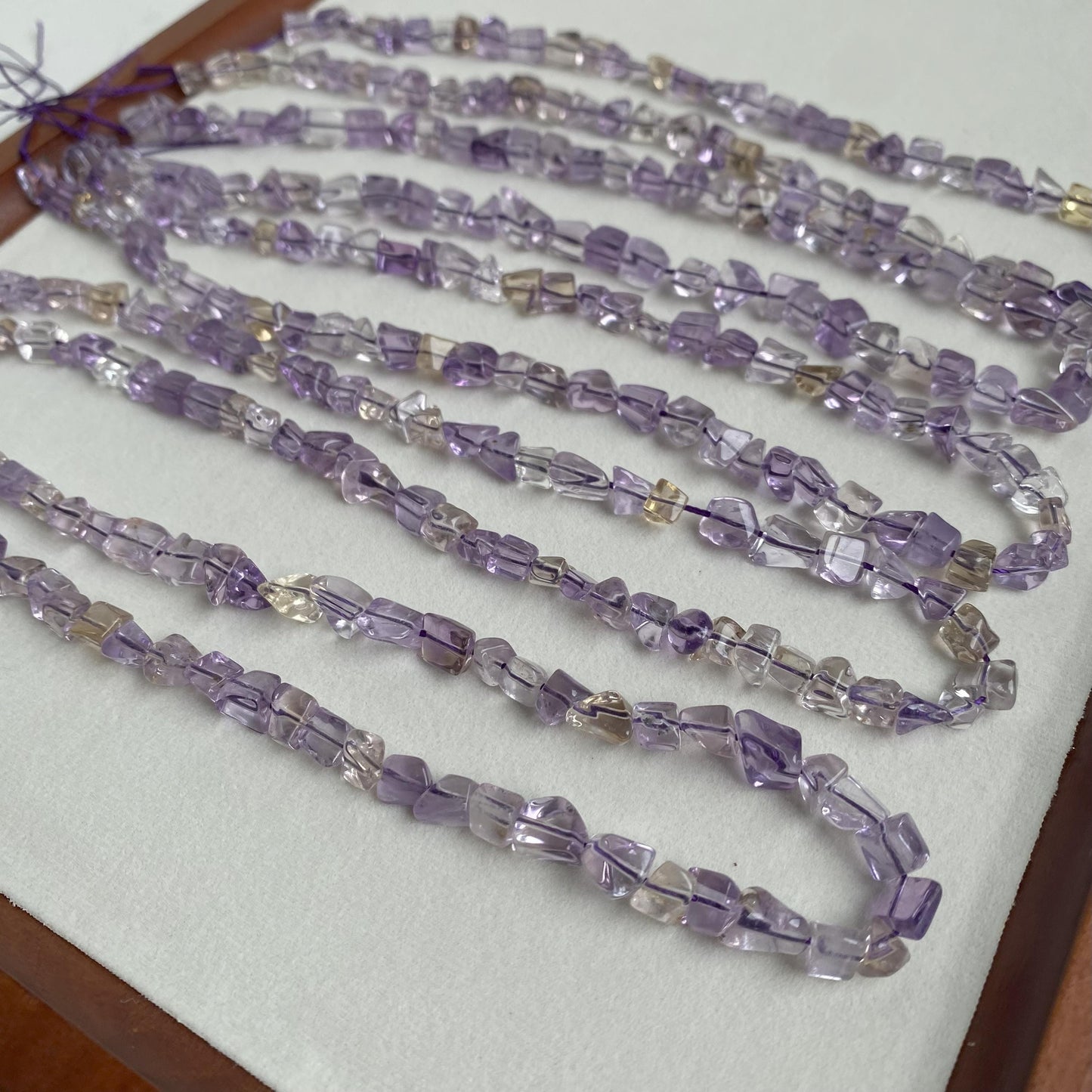 Ametrin Chips Perlen Naturstein Amethyst Edelstein DIY Schmuckherstellung Boho Bastelperlen Heilstein für Armband Kette