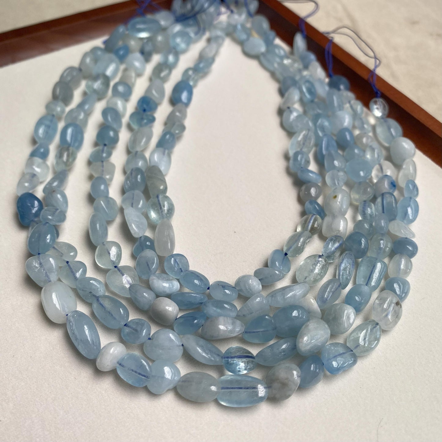 Natürliche Aquamarin Nugget Perlen, blaue Kristallsteine für Schmuckherstellung, Boho DIY Armband Halskette, große unregelmäßige Perlen