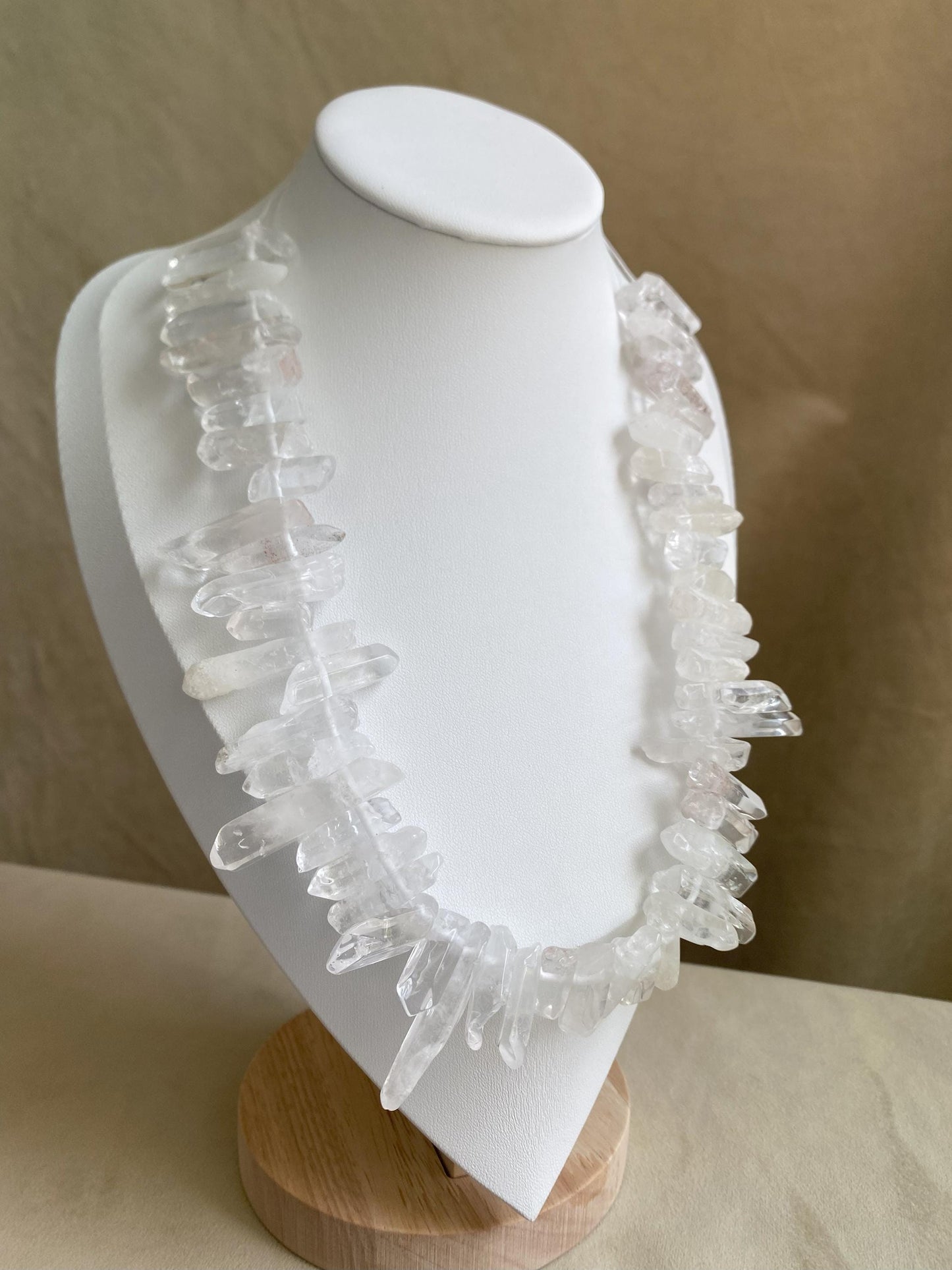 Natürliche Bergkristall Stäbchen Perlen für Schmuckherstellung, Boho DIY Heilstein Strang, klare Quarz Nuggets für Halskette Armband