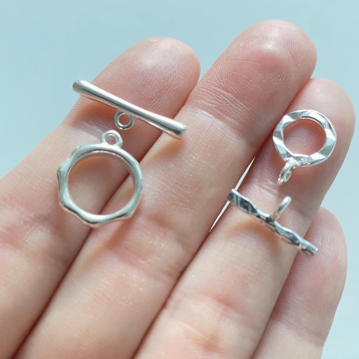 S925 Silber Knebelverschluss Set, Schmuckverschluss für DIY Schmuckherstellung, Armband und Halskette Zubehör, Geschenk für Bastler