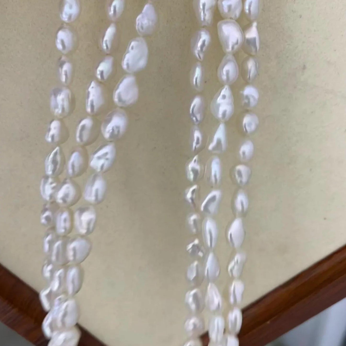 Natürliche barocke Süßwasserperlen, unregelmäßige Perlenstränge für DIY Schmuck, weiß glänzend, große Nuggets, seitlich gebohrt