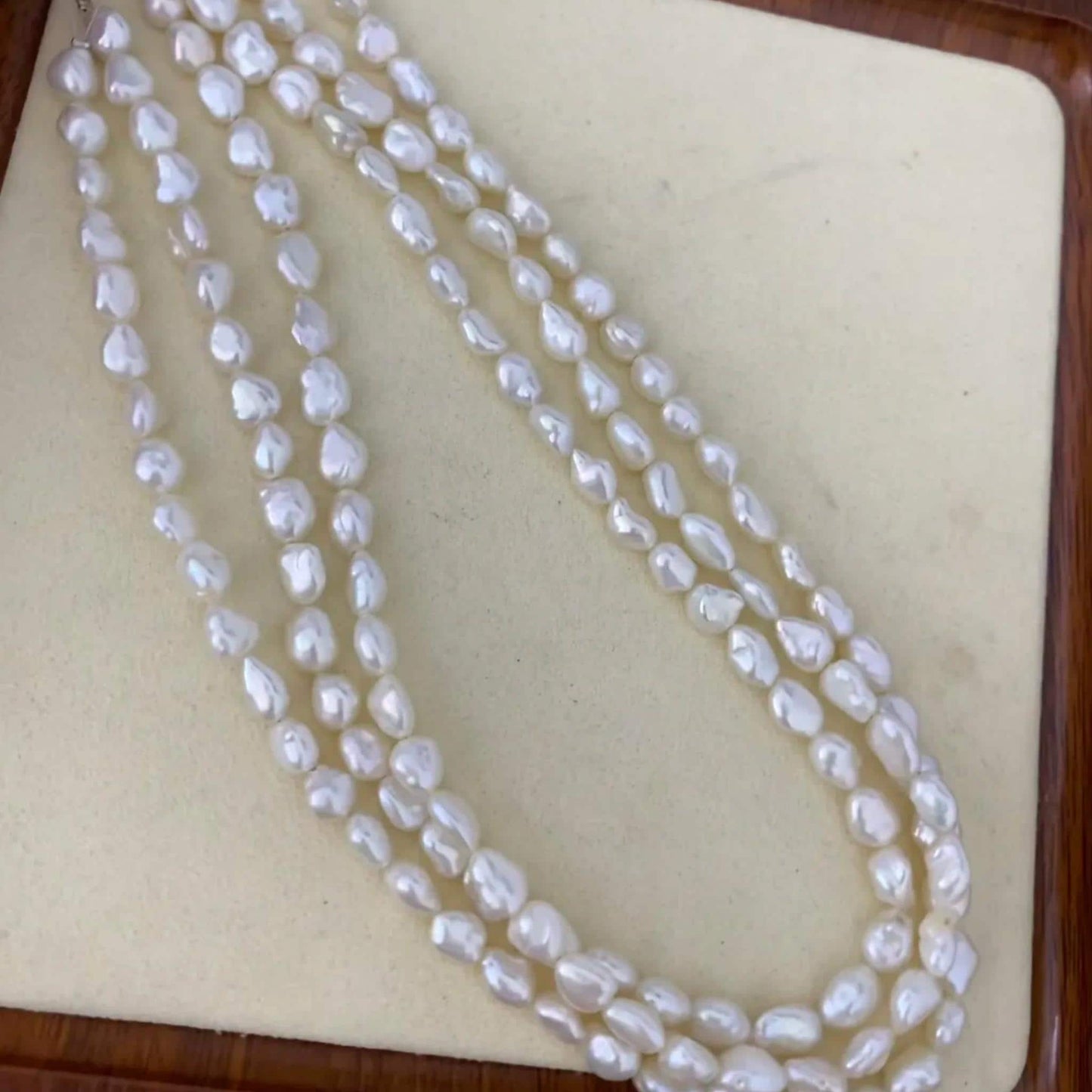Natürliche barocke Süßwasserperlen, unregelmäßige Perlenstränge für DIY Schmuck, weiß glänzend, große Nuggets, seitlich gebohrt