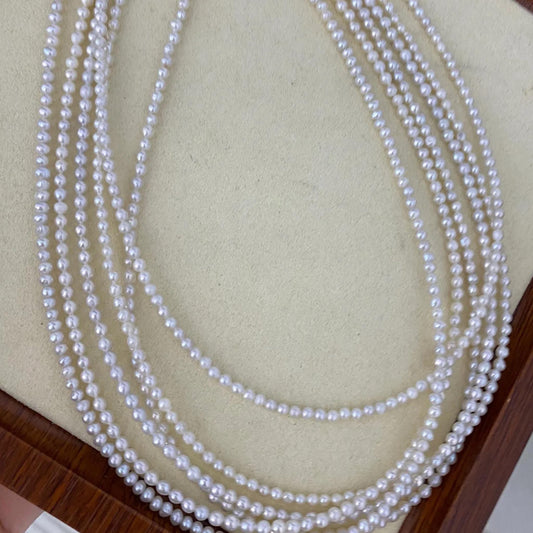 Natürliche kleine Süßwasserperlen, weiße unregelmäßige Perlenstränge mit seitlicher Bohrung, DIY Schmuckherstellung, zarte Mini Nuggets