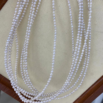 Natürliche kleine Süßwasserperlen, weiße unregelmäßige Perlenstränge mit seitlicher Bohrung, DIY Schmuckherstellung, zarte Mini Nuggets