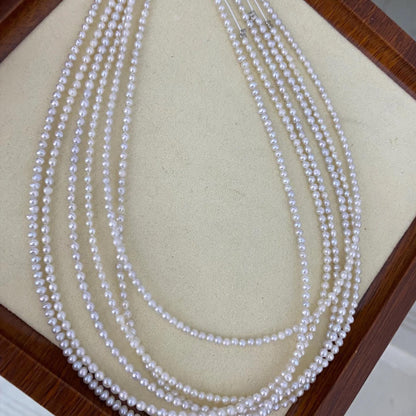 Natürliche kleine Süßwasserperlen, weiße unregelmäßige Perlenstränge mit seitlicher Bohrung, DIY Schmuckherstellung, zarte Mini Nuggets