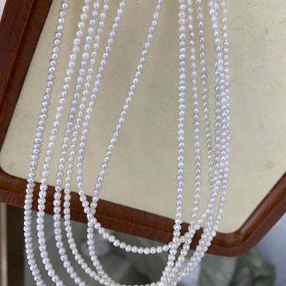 Natürliche kleine Süßwasserperlen, weiße unregelmäßige Perlenstränge mit seitlicher Bohrung, DIY Schmuckherstellung, zarte Mini Nuggets