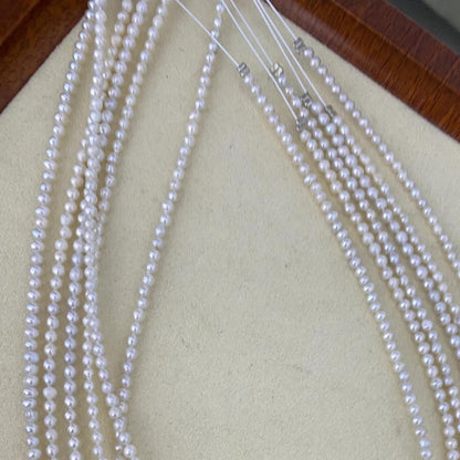 Natürliche kleine Süßwasserperlen, weiße unregelmäßige Perlenstränge mit seitlicher Bohrung, DIY Schmuckherstellung, zarte Mini Nuggets