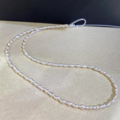 Kleine weiße Barock Süßwasserperlen, unregelmäßige Perlenstränge zum Basteln, seitlich gebohrt, DIY Schmuckzubehör, Mini Naturperlen