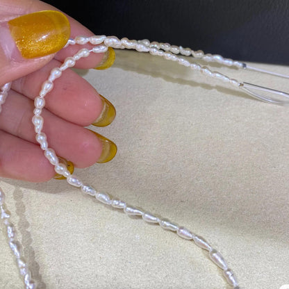 Kleine weiße Barock Süßwasserperlen, unregelmäßige Perlenstränge zum Basteln, seitlich gebohrt, DIY Schmuckzubehör, Mini Naturperlen