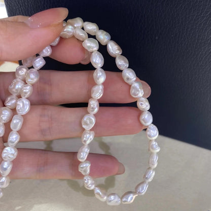 Weiße Barock Süßwasserperlen, unregelmäßige Naturperlenstränge, handgefertigte DIY Perlen, seitlich gebohrt, chunky Perlen für Schmuck