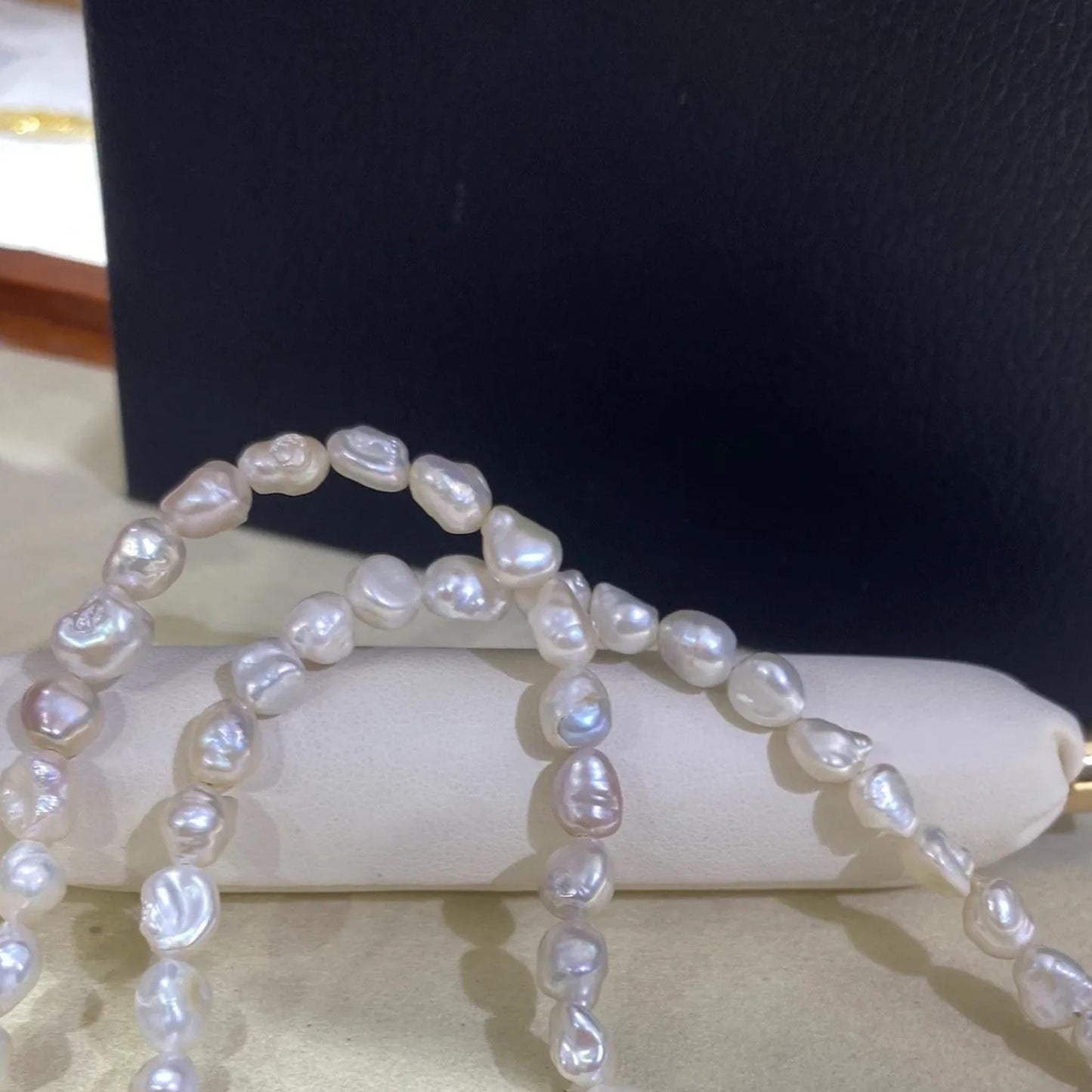 Weiße Barock Süßwasserperlen, unregelmäßige Naturperlenstränge, handgefertigte DIY Perlen, seitlich gebohrt, chunky Perlen für Schmuck