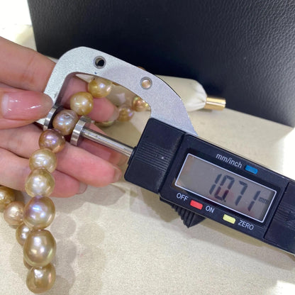 Große natürliche Süßwasserperlen in Unikatfarben – Unregelmäßige runde Perlen für DIY-Schmuck, ca. 36cm Strang, Boho-Stil