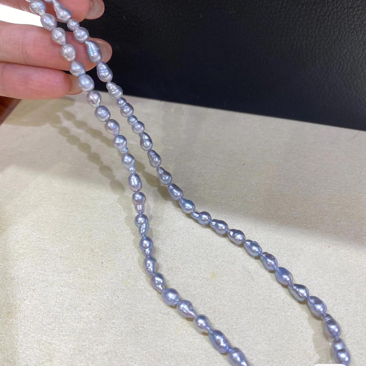 Gefärbte graue Süßwasser-Barockperlen, unregelmäßige Nugget-Perlen, Natur-Perlenstrang für DIY Schmuckherstellung und Handarbeiten