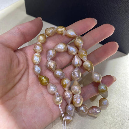 Natürliche barocke Süßwasserperlen, unregelmäßige Nugget Perlenstränge, DIY Schmuckherstellung, multicolor Perlen, große Beads, Boho Design