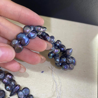 Handgemachte Irreguläre Lila Süßwasserperlen Strang, Natürliche Barockperlen für Schmuckherstellung, DIY Armband Halskette Ohrringe