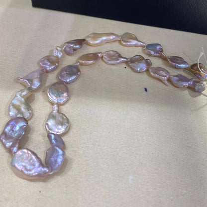 Große barocke Süßwasserperlen in Lavendel, Chunky Nugget-Perlen ca. 13mm, DIY Schmuckherstellung, Boho Bastelperlen 1 Strang